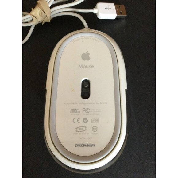 Apple Wired Computer Mouse White Clear Model Number M5769 - Picture 4 of 4